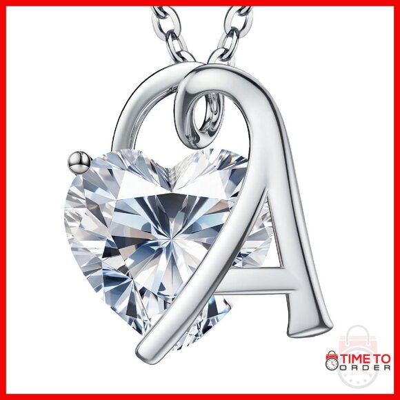 3 Carat Heart Moissanite Sterling Silver Pendant Necklace Anniversary Gift